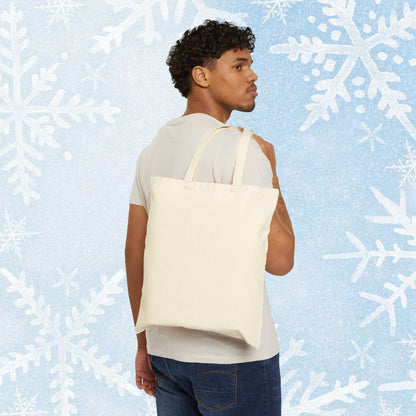 Winter Penguin Canvas Tote Bag - Cool Penguin design with text 'Snow Much Attitude'
