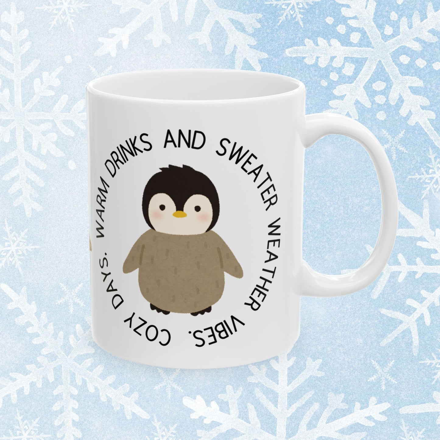 Cozy Vibes Penguin with Stars - Mug