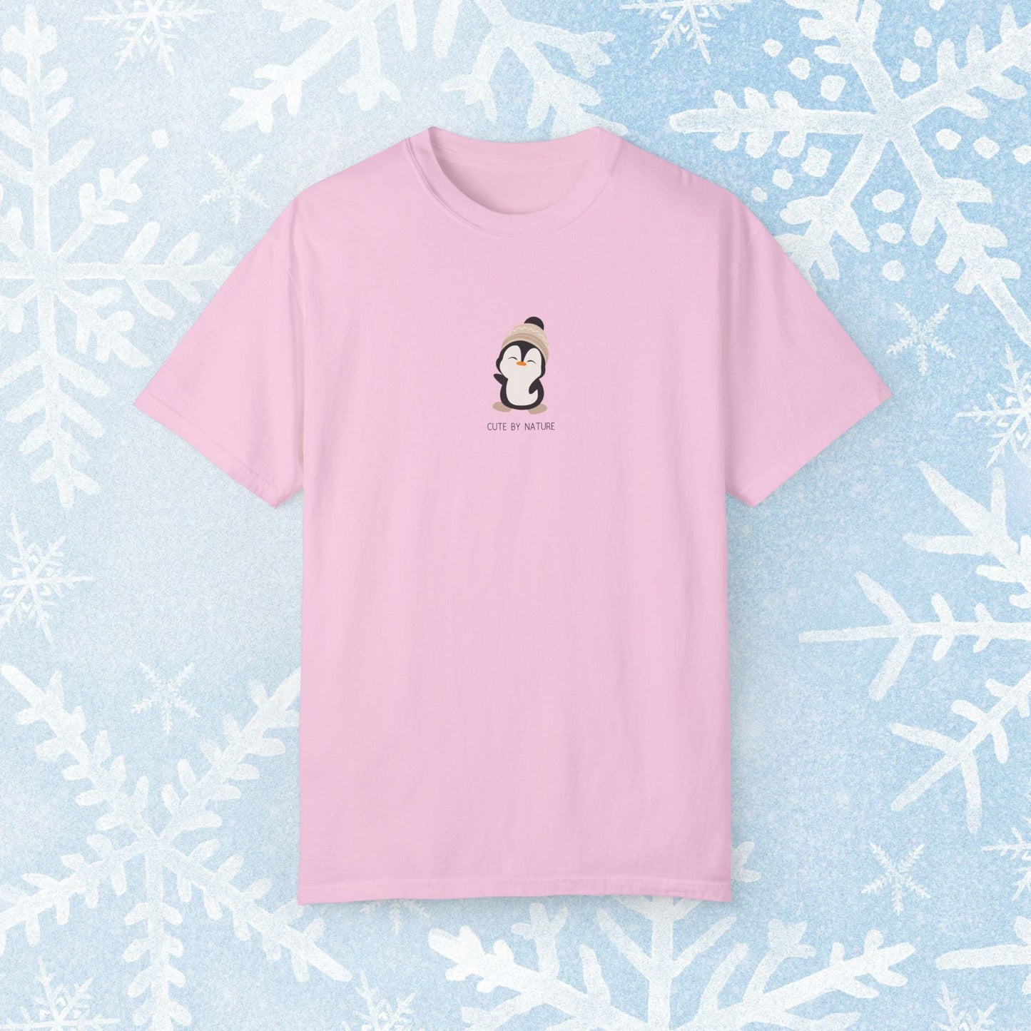 Winter Penguin Unisex T-shirt - Cozy and Cute Penguin Design by Nature, pink