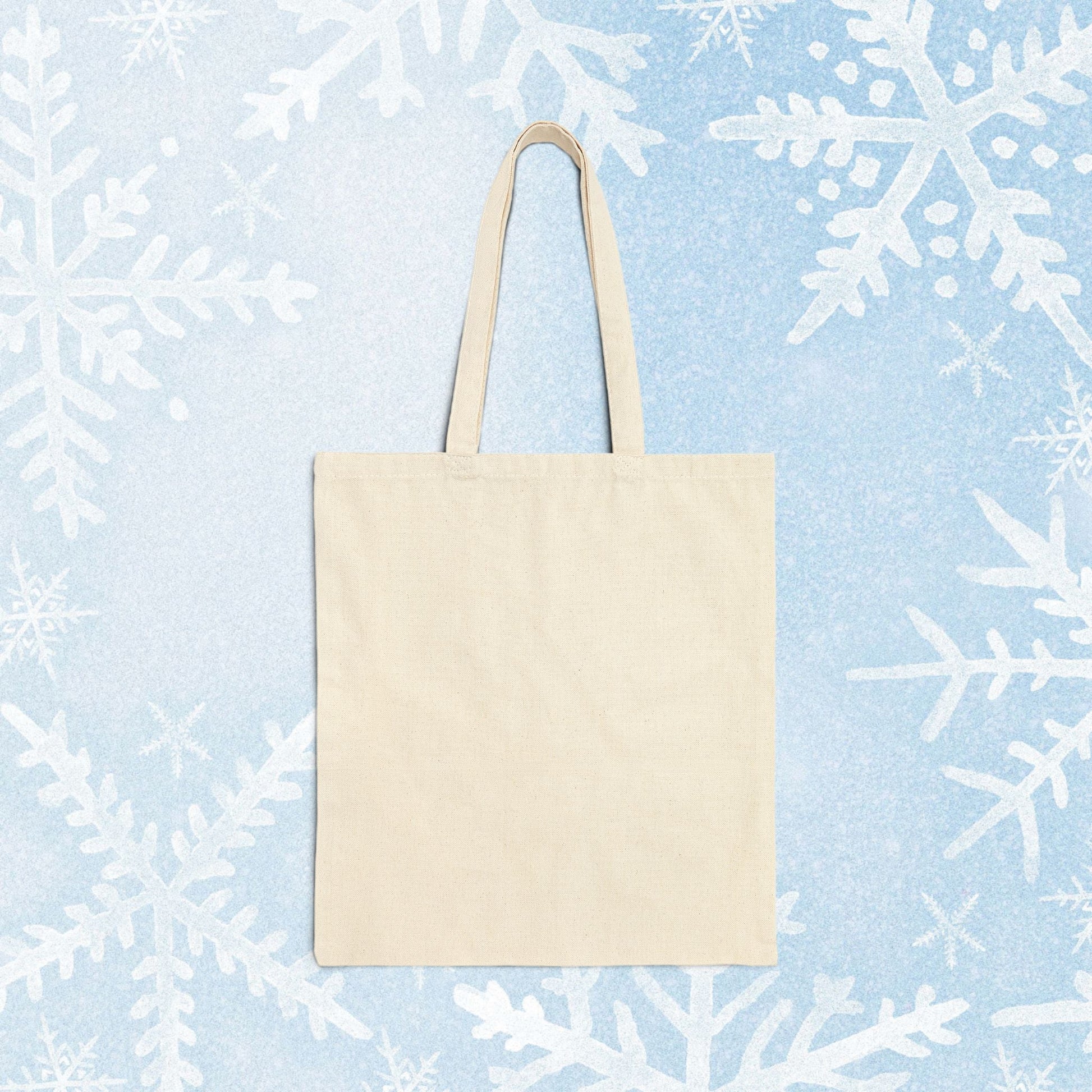 Winter Penguin Canvas Tote Bag - Cool Penguin design with text 'Snow Much Attitude'