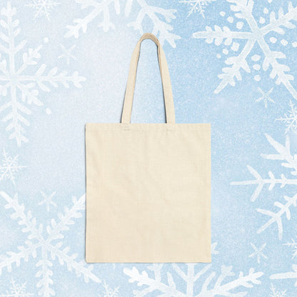 Winter Penguin Canvas Tote Bag - Cool Penguin design with text 'Snow Much Attitude'