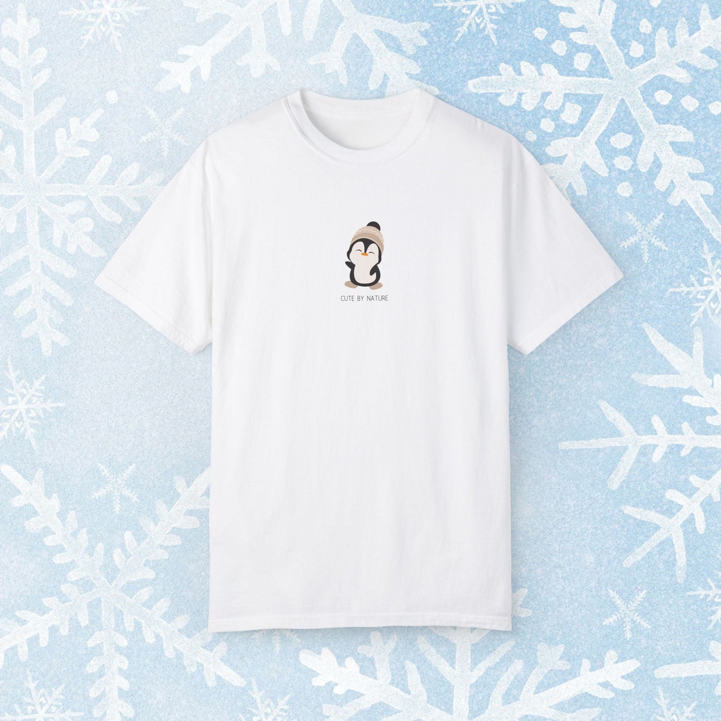 Winter Penguin Unisex T-shirt - Cozy and Cute Penguin Design by Nature, white