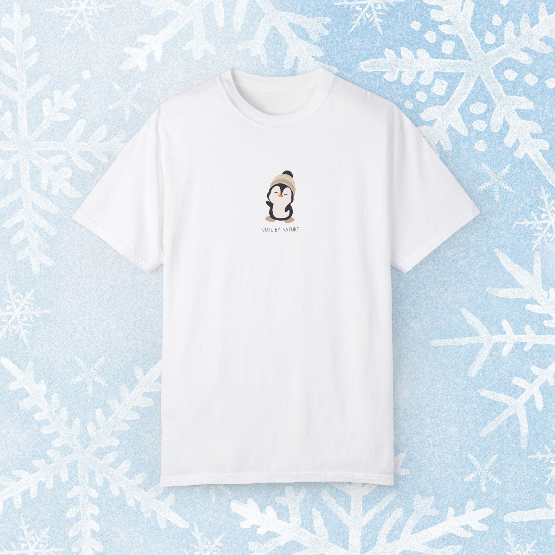 Winter Penguin Unisex T-shirt - Cozy and Cute Penguin Design by Nature, white