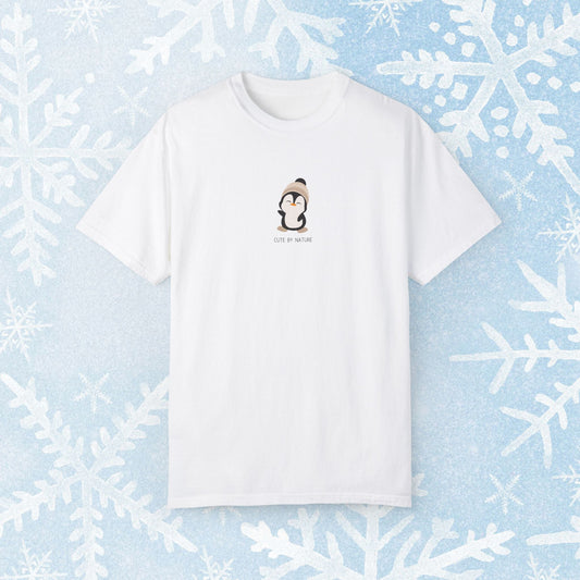 Winter Penguin Unisex T-shirt - Cozy and Cute Penguin Design by Nature, white